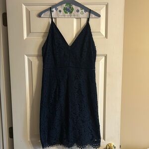 Elegant Navy Lace Dress - worn once!